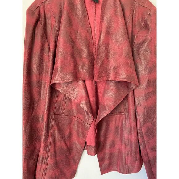 Midnight velvet women’s waterfall front faux leather jacket size large - Picture 4 of 5